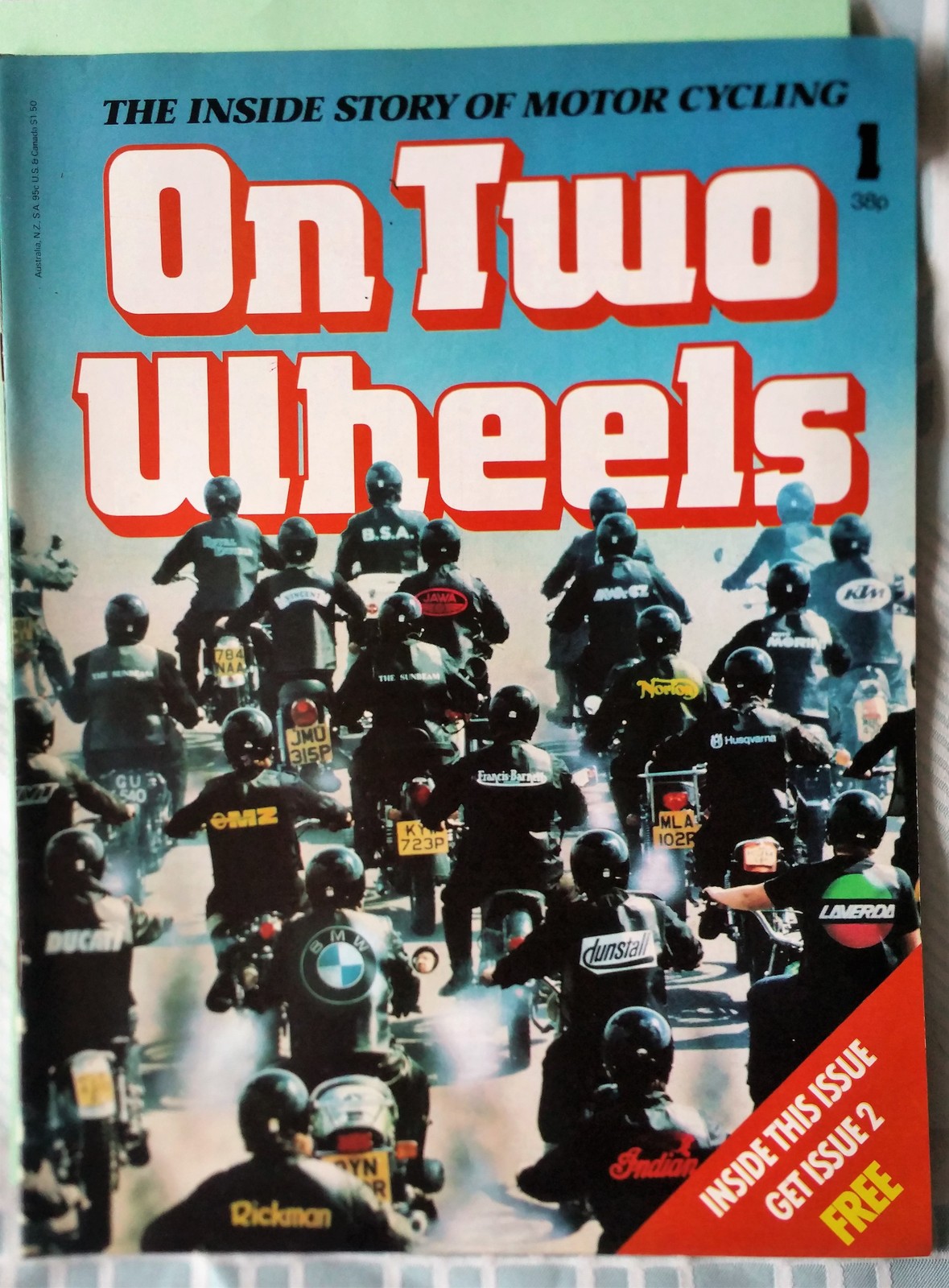 ON TWO WHEELS MOTORCYCLE MAGAZINE ISSUE 1 1976. COMPLETE excellent