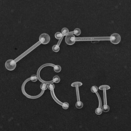 5 PC 16G INVISIBLE SOFT EYEBROW TRAGUS HELIX RETAINER CLEAR HIDE PIERCING O RING - Foto 6