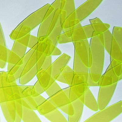 Long Drop Vinyl Shape 1.5'' Yellow Go Go Fluorescent Edge Glow