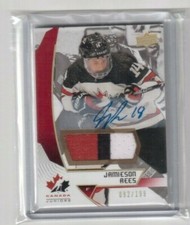 2019 Upper Deck Team Canada Juniors Base Premium Swatch Auto Jamieson Rees /199