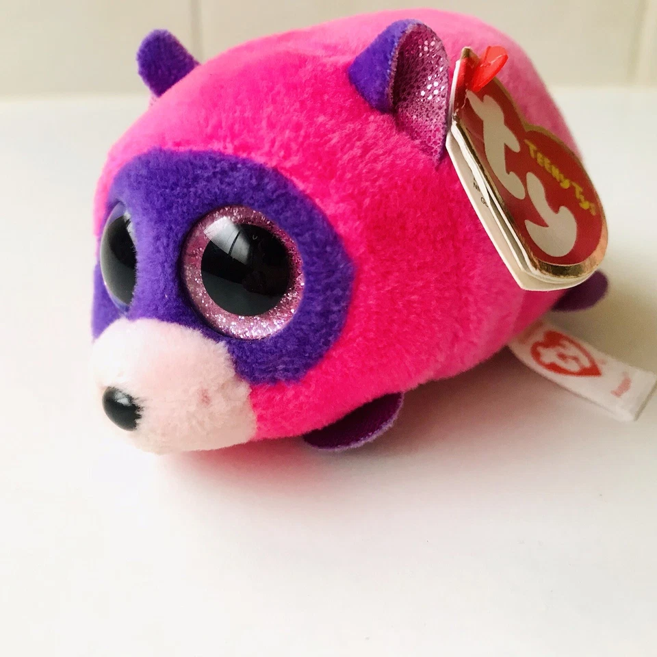 TY TEENY BEANIE BOOS Marci The Dog And Rugger The Raccoon Like New - Tags - image 3 of 4