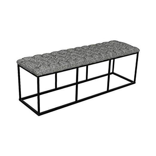 Upholstered Button Tufted Decorative Bench with Metal 52.5