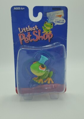 New Hasbro Littlest Pet Shop LPS Green Tree Frog With Blue Crown