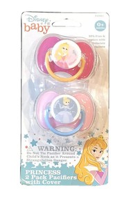 Disney Princesa Bebe 2 Pack Chupetes Con Cubre La Bella Durmiente Cenicienta Rosa Ebay