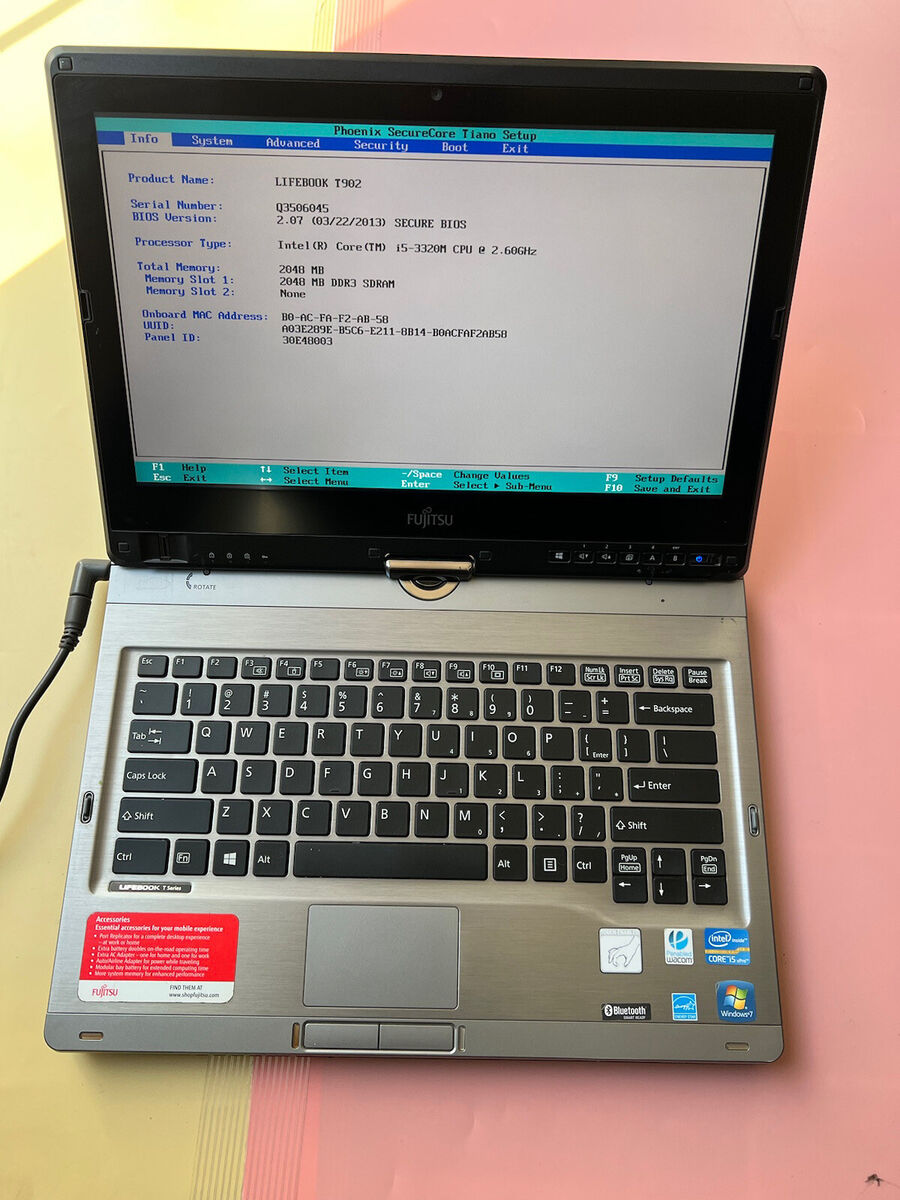 Fujitsu Lifebook T902 Intel Core i5-3320M 2GB 2.60GHz NO HDD Fujitsu Lifebook T902 Intel Core i5-3320M 2GB 2.60GHz NO HDD