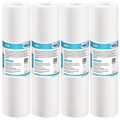 1-4 Pack 1/5/10/25/50 Micron 10''x2.5'' Sediment Water Filter Whole House Replace