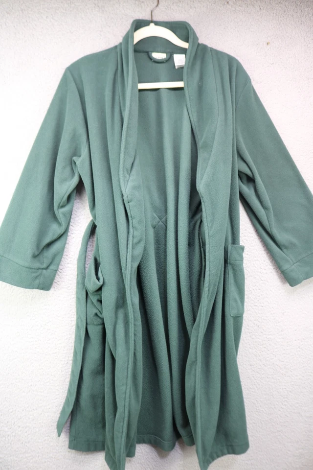 L. L. Bean 儿童长绿色浴袍大号(14-16)-口袋 — 第 2/4 张图片