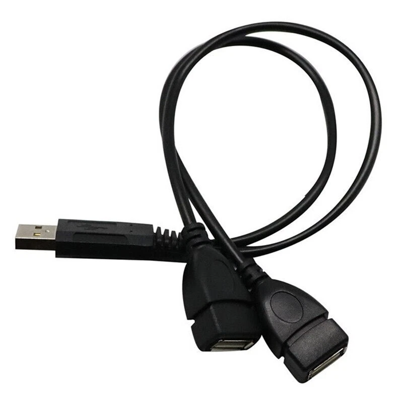 Cavo Splitter USB 2.0 Da Maschio A Doppia Femmina: 30 Cm, Una Porta Solo Ricarica E Una Dati+ricarica - 2