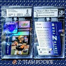 ⚜ Score Zenith Z-Team Die-Cut Drew Brees RC /100 PSA BVG 9.5 Centering Non Auto 