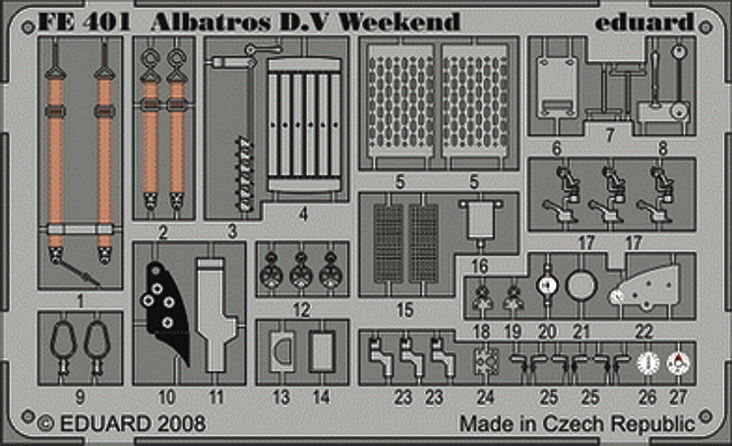Eduard Accessories Fe401 - 1:48 Albatros D.V Weekend for Eduard Kit - Etched