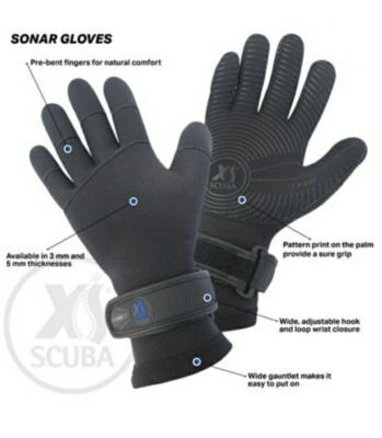 Size XL. XS Scuba Sonar 5mm Dive Gloves