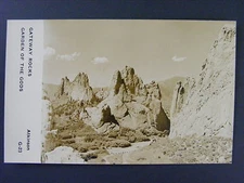Gateway Rocks Garden Of The Gods Colorado CO Real Photo Postcard RPPC 1950s