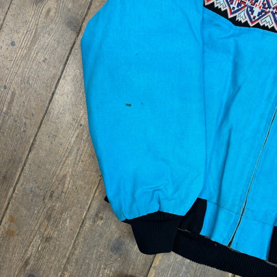 Vintage Detroit Jacket Y2K Carpet Lined Aztec Workwear Coat, Blue, Mens XL image 7