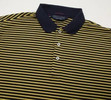 Polo Golf Ralph Lauren Shirt Mens Large Blue Yellow Stripe Performance No Logo