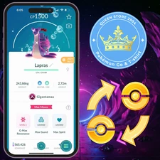 Pokemon PTC GO—Shiny Gigantamax Lapras |  20k Stardusts —Digital Delivery♻️