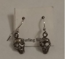 Sterling Silver Halloween Skull Earrings