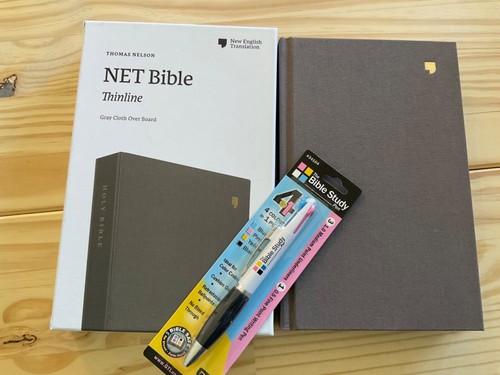 NET Thinline Bible 2019 Gray Hardcover and Study Pen