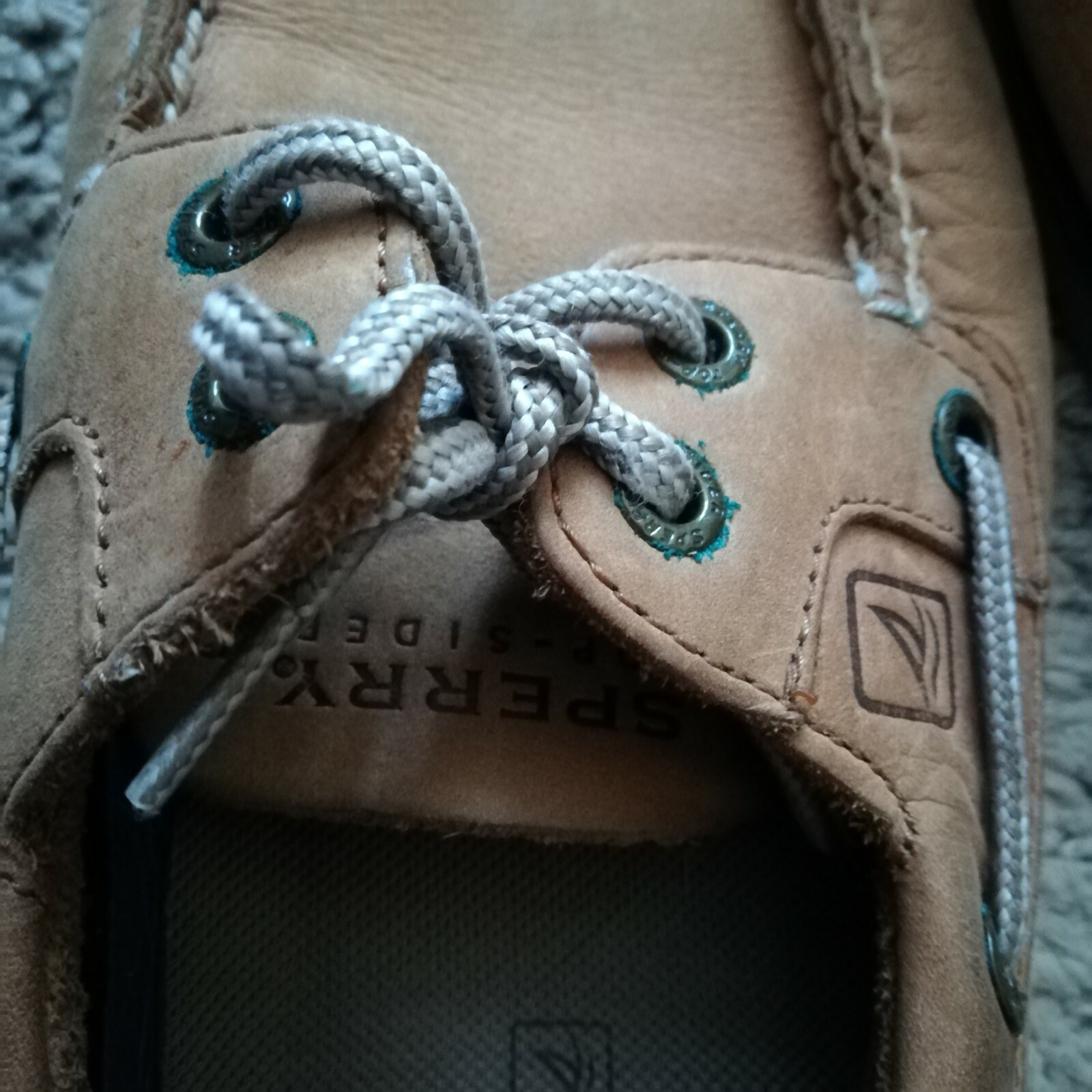 Men's Tan Sperry Boat Shoes School Uniform Sz 8 Gem