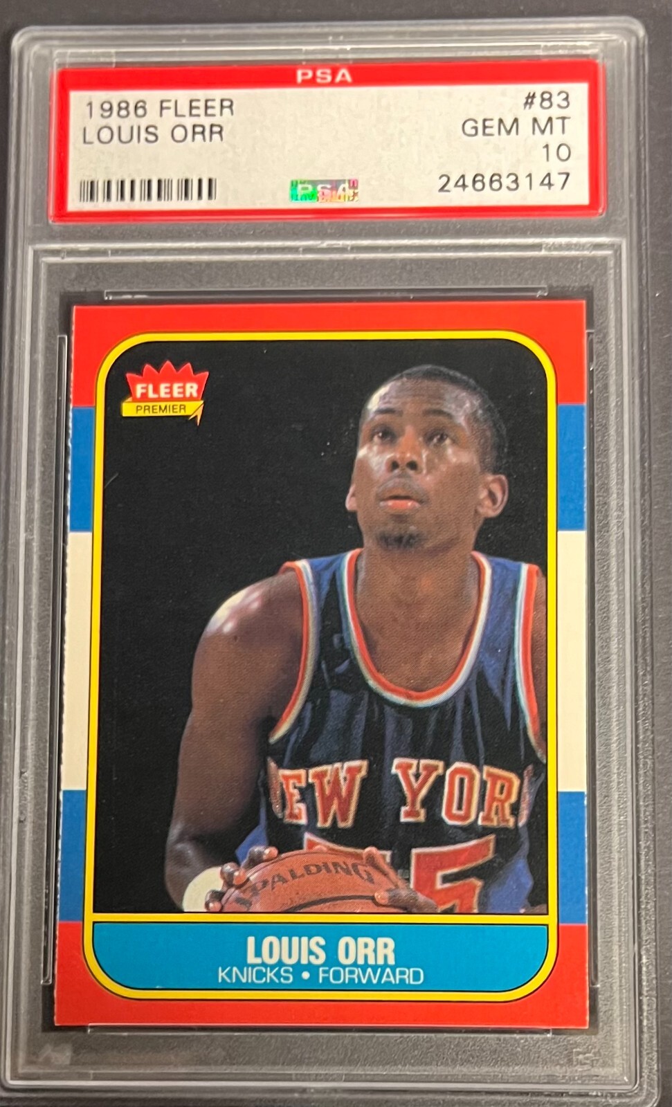1986 Fleer Louis Orr # 83 PSA 10