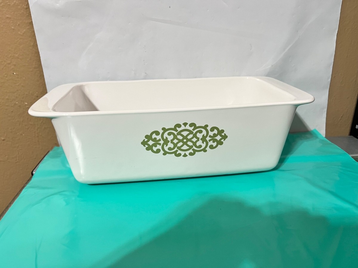 Vintage Corning Ware Green Shell Oil Macramé Loaf Pan P-315-B