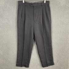 CHAPS RALPH LAUREN Pants Mens 34x29 Trouser Gray Cuffed Straight (32x28.5)