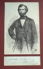 1861-63 Speaker of 37th Congress Galusha A Grow Signed ~ Engraved Print