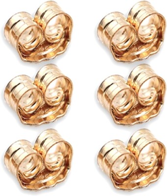 14K Gold Earring Backs - 6 Piece Set for Stud Earrings, Yellow Gold