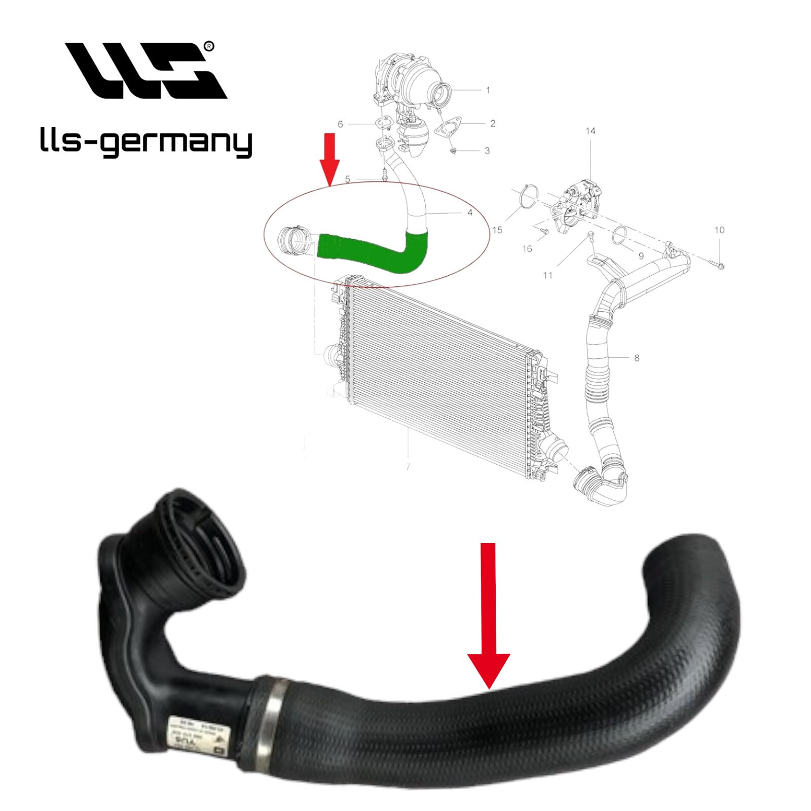 Turboschlauch Ladeluftschlauch für OPEL ASTRA J 2.0 CDTI 13386923  