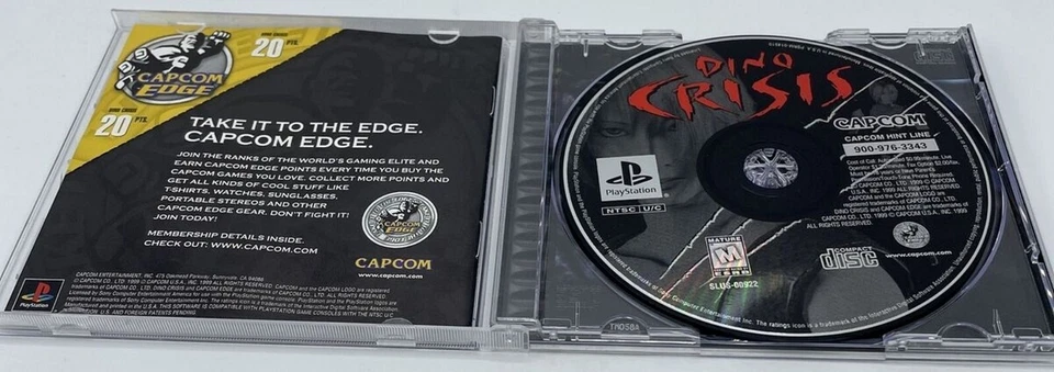 Dino Crisis (SONY PlayStation 1 PS1, 1999) PSX Jurassic Park COMPLETE NEW MINT - Image 2 of 4