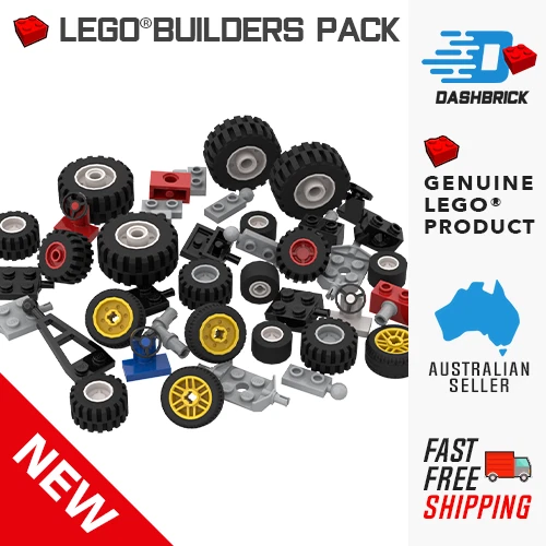 60 x Genuine LEGO® Parts - Wheels, Tires, Tow Plates & Axles - Building Pack NEW