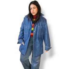 Lee vintage 70's dagger collar longline denim jean 100 cotton jacket women L