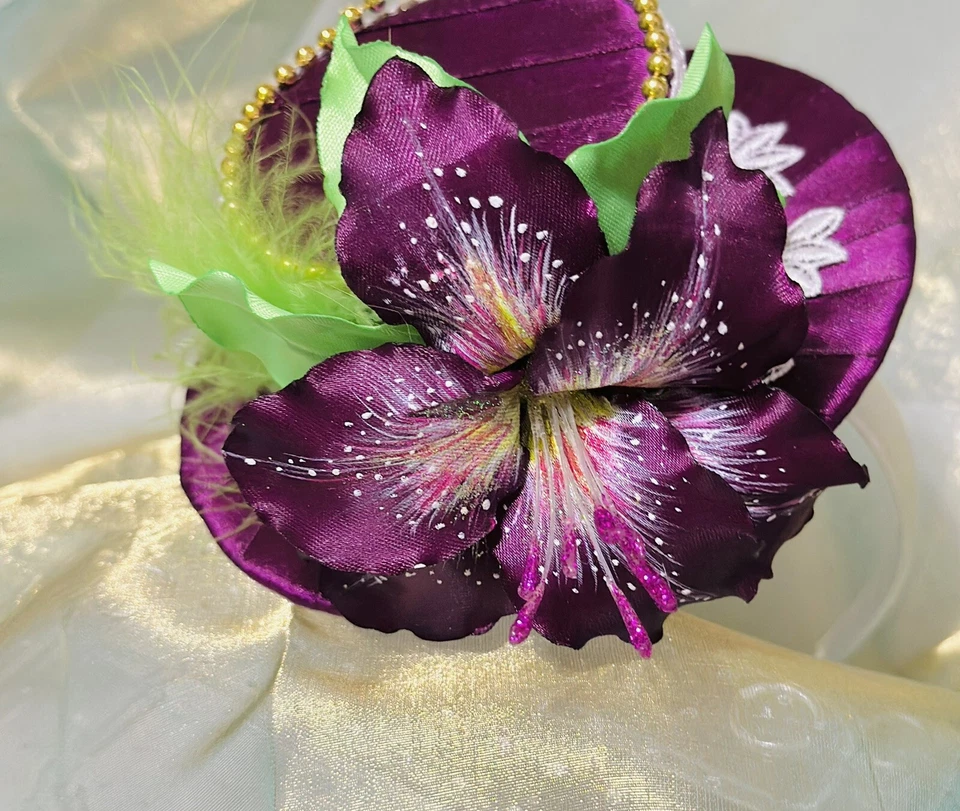 Halloween Flores Púrpura Mini Sombrero Diadema Disfraz Halloween  Foto 2 de 2