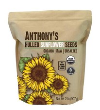 Anthonys Organic Hulled Sunflower Seeds 2 lb Raw Unsalted Gluten Free Keto