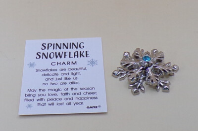 2 Layer Spinning Snowflake Charm/Token + Poem Card 1.25'x1.25'' New Ganz