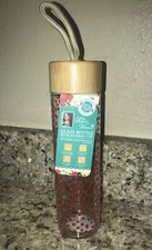 Pioneer Woman 20oz. Glass Water Bottle w/ Bamboo Lids