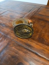 Vtg Harley-Davidson Eagle Milwaukee Wisconsin Belt Buckle W/Belt Great Find