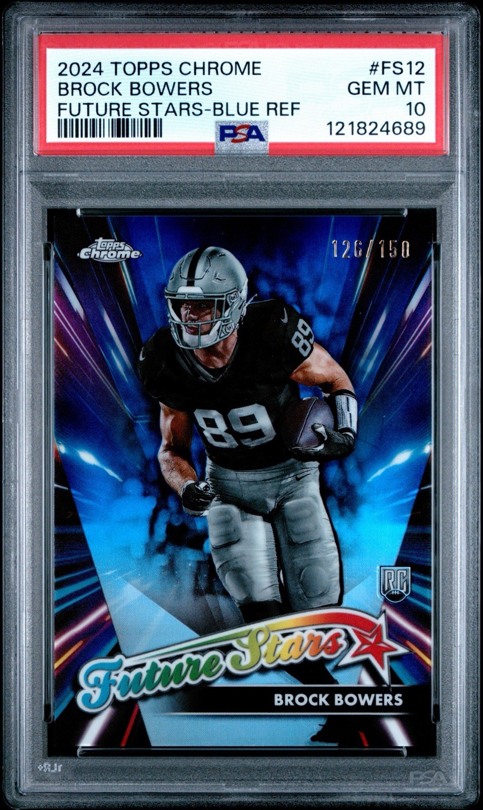 Brock Bowers Topps Chrome Future Stars #FS12 Blue Refractor