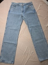 NWT Mens Wrangler Regular Fit Five Star Blue Jeans Size 33X30 Light Wash