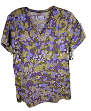 Koi Next Gen Early Energy S Scrub Top Purple Green New