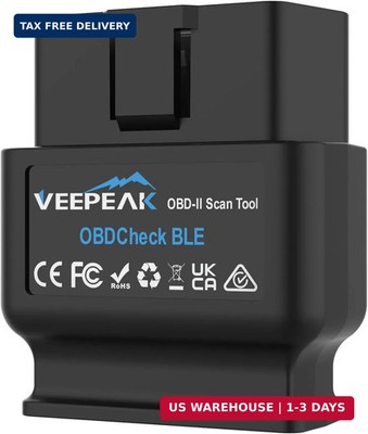 Veepeak OBDCheck BLE Bluetooth OBD II Scanner for iOS & Android, Car Wireless Ch
