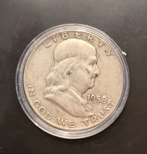 🔥 1958-D Frankiln Half Dollar 90% Silver CoinSnap analysis is Fine to AU🔥