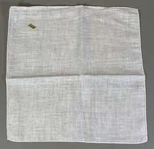 Vtg Ladies All Linen Handkerchief White Hanky Plain Dainty Edging Tag 11" New