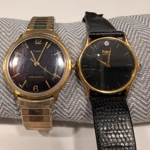 Vintage Mens watch Lot Timex Marlin and Pulsar Quartz