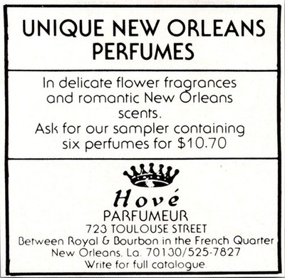Unique New Orleans Perfumes Hove Parfumeur 1981 New Orleans Ad TAK3-S77