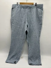 Saks Fifth Avenue 100% Linen  Pants Men’s Size XXL 2XL BLUE