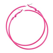 Big Hoop Earrings for Women 60MM Hot Pink Stainless Steel Hoops 80s 90s Large Re