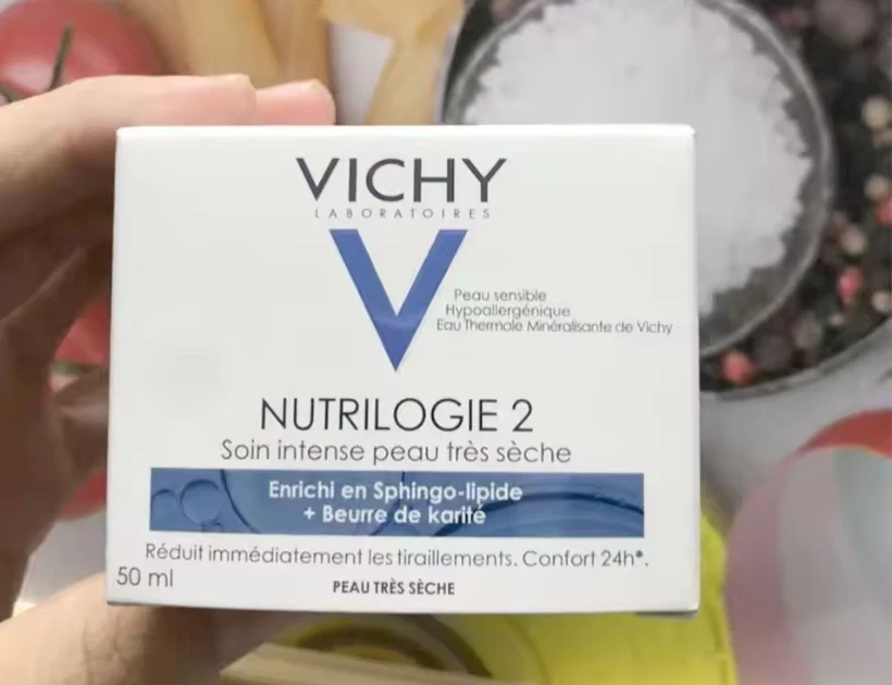 Vichy Nutrilogie 2 Intense Cream 50ml | Very Dry Skin Shea Butter Sphingo-Lipid - Image 2 of 3
