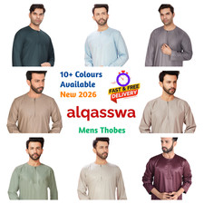 Mens Thobe Jubba Omani Style Jubbah Many Colours Thobes Matte Shiny | alqasswa