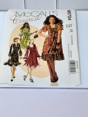 NEWMcCalls Pattern 5704 Create It Size 14 - 20 Misses Dresses Mix & Match Pieces