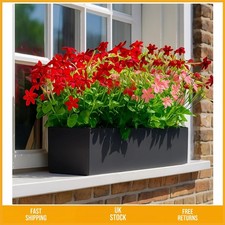 Modern Dark Grey Reinforced Stone Window Box Planter Outdoor Trough 60cm 18L